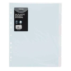 WHSmith Pastel Polypro 6 Part A4 Size Subject Dividers in Pastel Colours