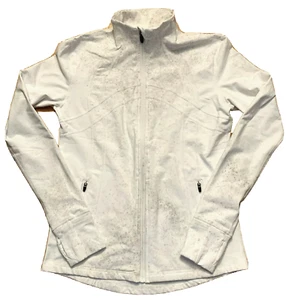 Lianshp Womens Fleece Jacket with Thumb Holes Full Zip Slim Fit White Gray Small - Picture 1 of 10