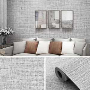 10m Sticky Back Self Adhesive Wallpaper Roll Grey Textured Vinyl Wall Stickers - Picture 1 of 11