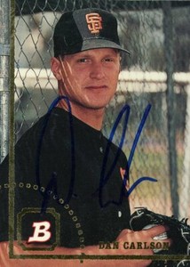 1994 Bowman DAN CARLSON Signed Card autograph GIANTS