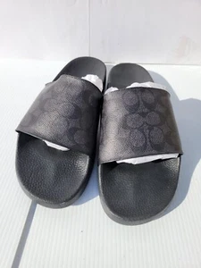 Coach anthrazitfarbene Signature Slide - schwarz & grau - Bild 1 von 4