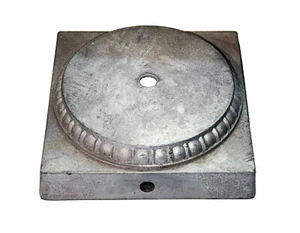 Neu/alter Lagerbestand 5-5/8"" qm x 1-1/2"" hoch Guss Zink Metall Basis Lampe Teil - Bild 1 von 9
