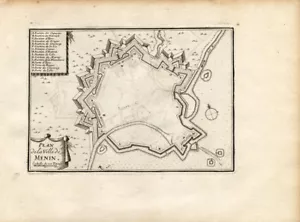 Antique Map-Plan of the city of Menin-MENEN-BELGIUM-Beaulieu-1667 - Picture 1 of 1