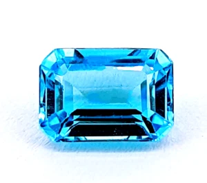 7x5mm Natural Swiss Blue Topaz Emerald Cut AAA+ Loose Gemstone - Picture 1 of 1
