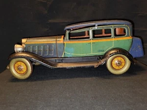 VINTAGE OLD PRE-WAR WINDING TIN PLATE TOY CAR PACKARD KOSUGE TN JAPAN 1920 RARE - Picture 1 of 14