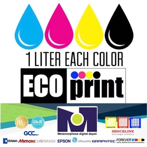 Set De Tintas De Sublimación ECOPrint CMYK, 1 Litro Por Color Hechas En USA - Picture 1 of 6