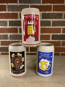 OKTOBERFEST UNDECKEL STEIN 2001 2002 & 2003 OFFICAL RASTAL SIGNED Lot Of 3 - Bild 1 von 16