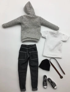 1/6 Scale Clothing Gray Cardigan Hoodie Jeans Suit Model for 12" Figure Doll - Picture 1 of 3
