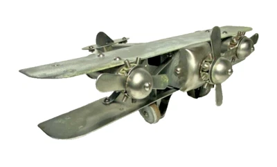 Vintage 30's Metalcraft "Spirit of St. Louis" Bi-Wing Tri-Motor Plane Airplane - Image 1 of 4