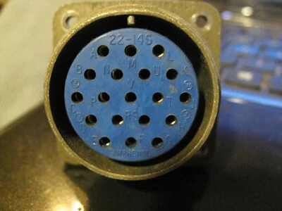 Amphenol MS3102A-22-19S Connector 22-14S box mount 19 pin - Image 1 of 3