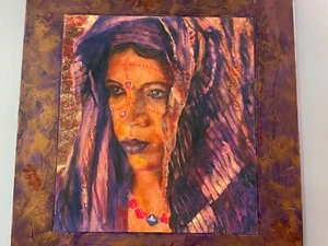 Leslie Clark Nomad Gallery Oil on Canvas Painting African Woman - Picture 1 of 8