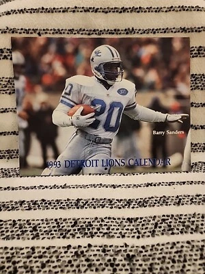 Calendario calendario vintage 1993 Detroit Lions Barry Sanders Chris Spielman Foto 1 de 4
