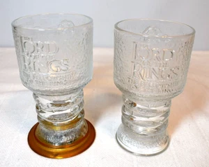 Lord of the Rings (FOTR) 2 Drinking Glasses - 1 w/Lighted Bottom, Burger King's - Picture 1 of 12