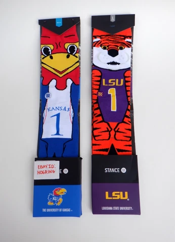 LSU Tigers & Kansas Jayhawks Men's Stance Crew Socks 2 Pairs - L 9-12 Cover