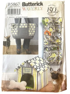 2012 Butterick Waverly Pattern B5867 Dog TOY, ORGANIZER, HOUSE, MAT, CARRY BAG - Picture 1 of 3