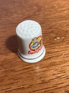 Dedal publicitario vintage de sopa Campbells con logotipo de niña pequeña porcelana - Imagen 1 de 5