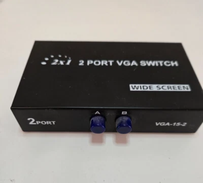 2 Port VGA SVGA Monitor Sharing Switch Box 2 In 1 Out For LCD PC TV Monitor - Image 1 of 2