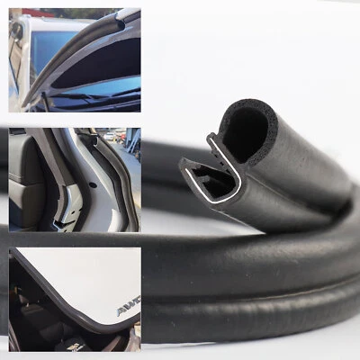 Rubber Seal Edge Trim w/Bulb Weather Strip Car Dustproof Soundproofing 144Inches - Image 1 of 4