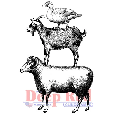 Deep Red Stamps Barn Animal Stack Rubber Cling Stamp - Image 1 of 4