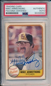 Mike Armstrong San Diego Padres Signed/Auto 1981 Fleer Card #503 PSA/DNA 166110 - Bild 1 von 2