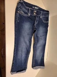 Series 31 Short & Sexy Capri Jeans Juniors Size 3 Blue Dark Wash Low Rise Cuffed - Picture 1 of 9