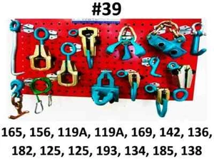 SET#39 - 14 PIECE HEAVY DUTY AUTO BODY FRAME MACHINE PULLING TOOLS AND CLAMPS - Picture 1 of 11