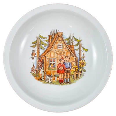 Kinderteller tief Suppenteller 20 cm Porzellan DDR Märchen Hänsel und Gretel - Bild 1 von 3