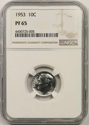 1953 10C NGC Proof PF 65 Roosevelt Dime - Image 1 of 4
