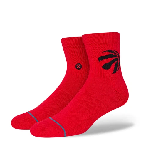 Men's Toronto Raptors Staples Quarter NBA Basketball Stance Red Crew Socks Large Cover