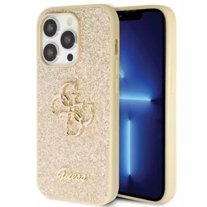 Custodia cellulare case iPhone 14 Pro Max Guess logo oro glitter plastica - Foto 1 di 8