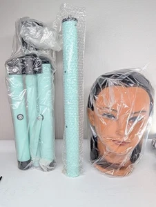 Cabeza de maniquí profesional con soporte de trípode cosmología cabello cabello castaño - Imagen 1 de 4