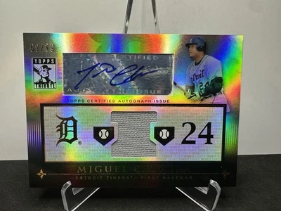 Miguel Cabrera 2010 Topps Tribute TRIPLE PATCH/GU AUTOGRAPH #/99 Detroit HOF - Image 1 of 2