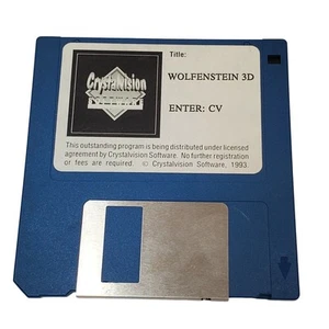 Wolfenstein 3D CrystalVision Software PC 3,5" floppy disk gioco computer vintage - Foto 1 di 3
