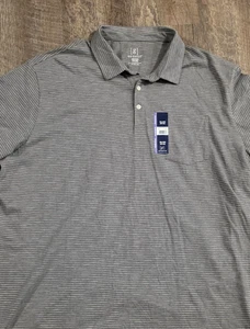 George Herren Poloshirt grau gestreift Kurzarm Gr. 2XL (50-52) Neu mit Etikett - Bild 1 von 8