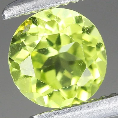 0.5ct t.w 5x4.9mm Round Natural Unheated Untreated Green Peridot, Myanmar - image 1 of 4