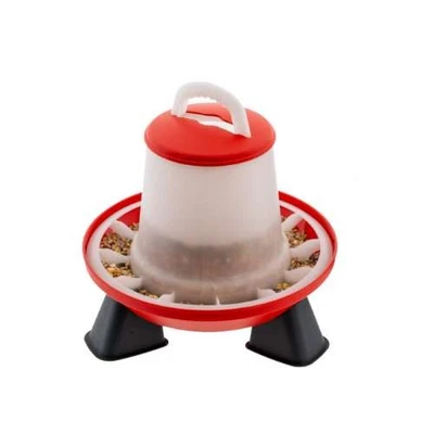 Futterspender 1Kg rot mit Füße Wachtel Wachteln Hühner Küken - Bild 1 von 2