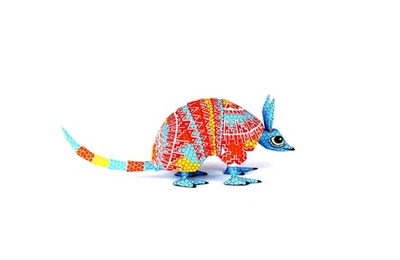 Oaxacan Wood Carving Tribus Mixes Armadillo Oaxaca Mexican Folk Art Alebrije - Image 1 of 4