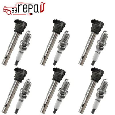 6X Ignition coil+SPARK PLUG for 2014-2019 Audi Q7 3.0L V6 Supercharged - Image 1 of 4