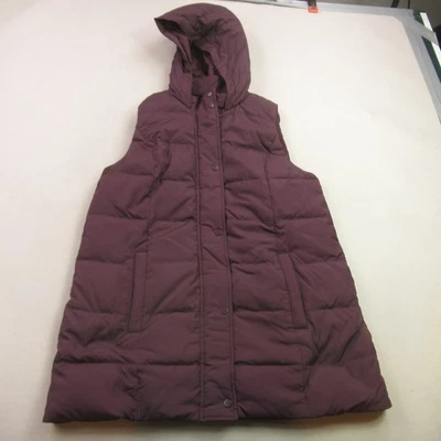 Chaleco Jill Mujer Mediano Sin Mangas Cremallera Completa Exterior Borgoña Capucha Puffer Foto 1 de 4