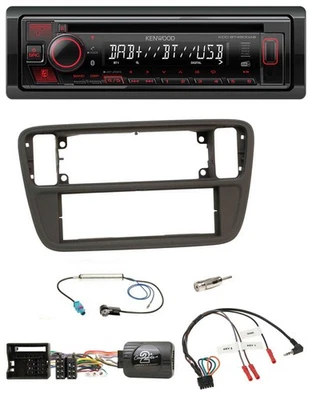 Kenwood Lenkrad CD USB Bluetooth DAB Autoradio für VW Up AA AAN 11-16 schwarz - Bild 1 von 4