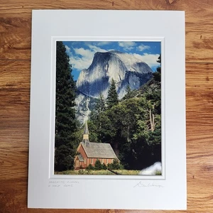 Dan Wosniak Yosemite Chapel Est 1879 signiert Fotodruck Herbst Landschaft Kunst - Bild 1 von 5
