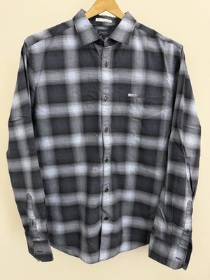 Lote 2 camisas masculinas azuis M Goodman xadrez com botões + gola V Goodlife Supima feitas nos EUA - Imagem 1 de 4