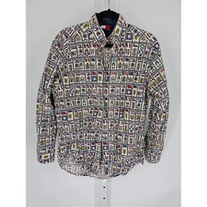 VTG Tommy Hilfiger Men's Multicolor Long Sleeve Logo & Flag Printed Top Size SP - Picture 1 of 5