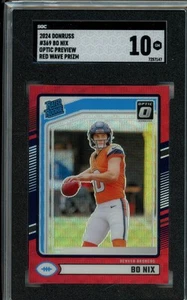 2024 Donruss #369 Bo Nix Optic Rated Rookies Preview Red Wave SGC 10 - Bild 1 von 2