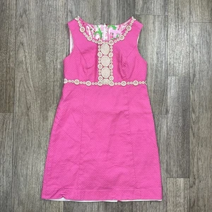 Vestido Lilly Pulitzer Rosa Dorado Rosie Cambio Para Mujer 6 Preppy Playa Crucero Resort - Imagen 1 de 11