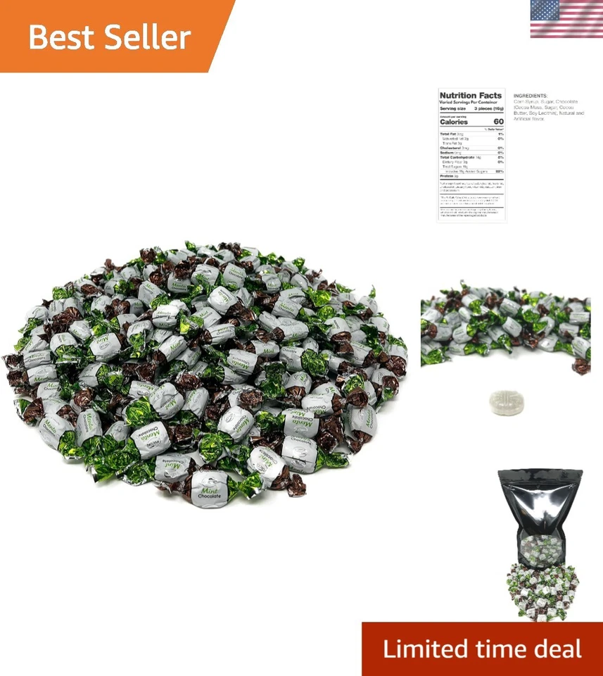 Individually Wrapped Chocolate Filled Mints - 3 lbs - Perfect After Dinner Treat - Image 1 of 4