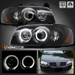Black Fits 2004-2006 Sentra LED Halo Projector Headlights Lamps Left+Right 04-06 - Picture 1 of 12