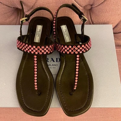 Sandalias Prada de cristal rosa con caja 36 Foto 1 de 4