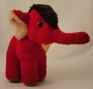 Vintage Steiff Diggy Stuffed Red Elephant 6431/18 - Picture 1 of 16