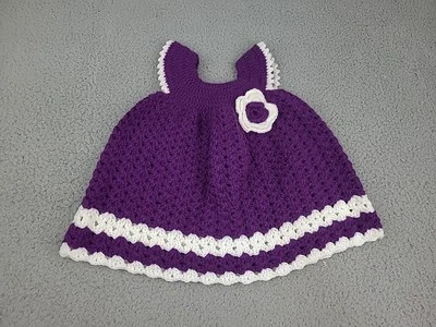 Vestido bebé ganchillo púrpura infantil hecho en casa Foto 1 de 4